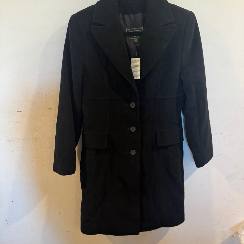 Express Women’s Blend Black Wool Blend Long Coat size 1/2